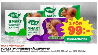Coop Toalettpapper/hushållspapper erbjuda