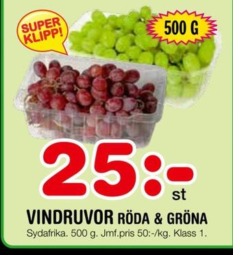 Nya Pulsen Vindruvor röda & gröna erbjuda