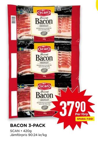 Willys Bacon 3-pack erbjuda