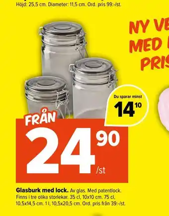 Coop Extra Glasburk med lock erbjuda