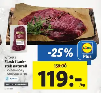 Lidl Färsk Flankstek Naturell erbjuda