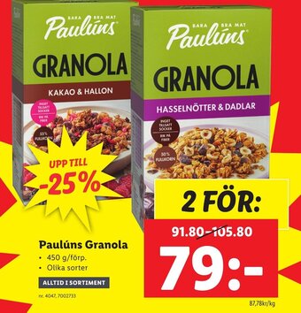 Lidl Paulúns Granola erbjuda