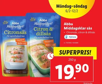 Lidl Abba Middagsklar Sås erbjuda