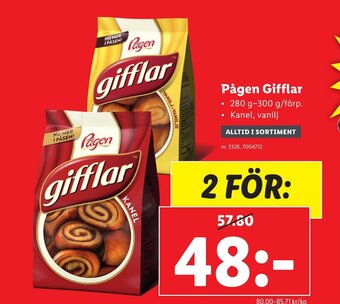 Lidl Pågen Gifflar erbjuda
