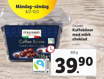 Lidl Kaffebönor Med Mörk Choklad erbjuda