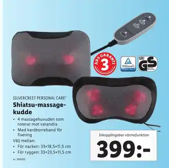 Lidl Shiatsu-Massage Kudde erbjuda