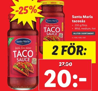 Lidl Santa Maria Tacosås erbjuda
