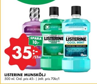 ÖoB Listerine munskölj erbjuda