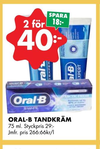 ÖoB Oral-b tandkräm erbjuda