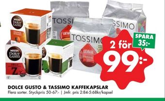 ÖoB Nescafe dolce gusto kaffekapslar erbjuda