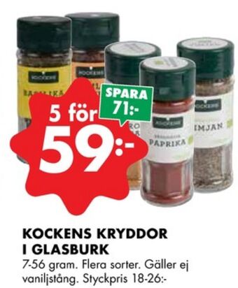 ÖoB Kockens kryddor erbjuda