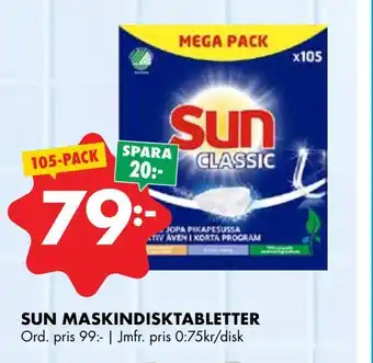 ÖoB Sun maskindisktabletter erbjuda