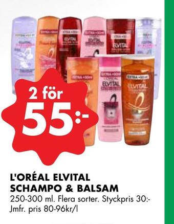 ÖoB L'oréal elvital schampo & balsam erbjuda