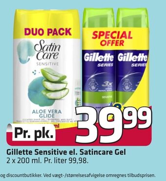 Fleggaard Gillette Sensitive el. Satincare Gel erbjuda