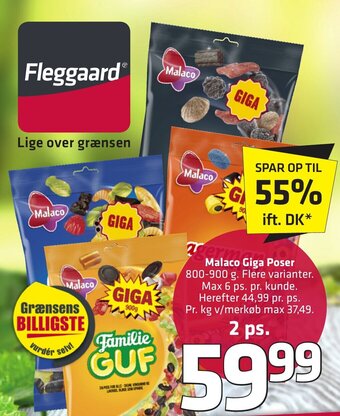 Fleggaard Malaco Giga Poser erbjuda