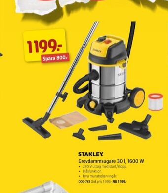 Jula Stanley grovdammsugare erbjuda