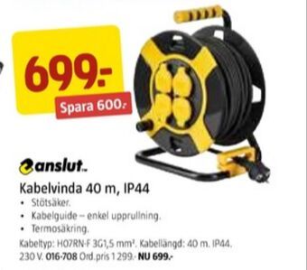 Jula Anslut kabelvinda erbjuda