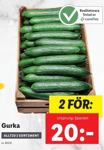 Lidl Gurka erbjuda