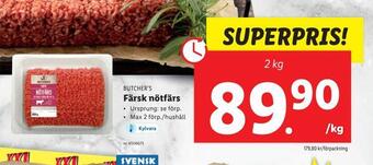 Lidl Färsk nötfärs erbjuda