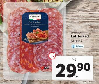 Lidl Lufttorkad salami erbjuda