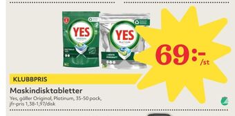 Hemköp Yes diskmaskintabs erbjuda