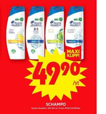 ICA Maxi Head&shoulders shampoo erbjuda