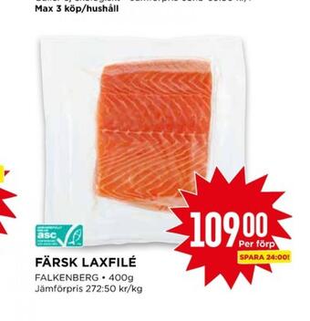 Willys Falkenberg seafood laxfilé erbjuda