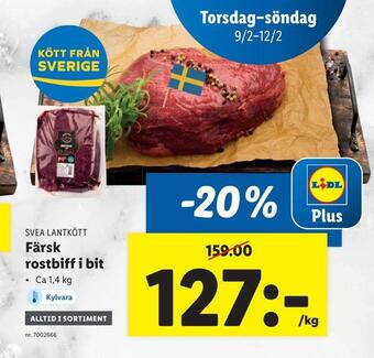 Lidl Färsk rostbiff i bit erbjuda