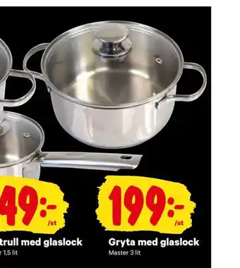 City Gross Gryta med glaslock erbjuda