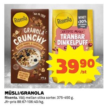 Coop Extra Müsli/granola erbjuda