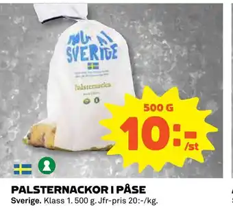 Palsternackor i påse