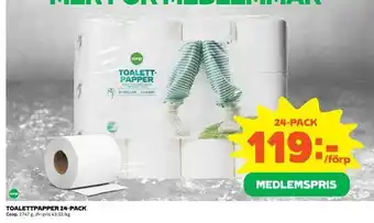 Coop Daglivs Toalettpapper 24-pack erbjuda
