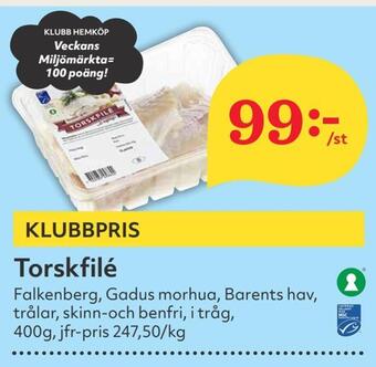Hemköp Torskfilé erbjuda