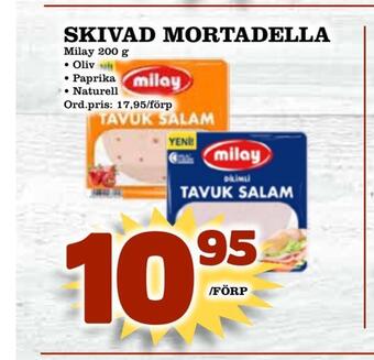 Supergrossen Skivad mortadella erbjuda