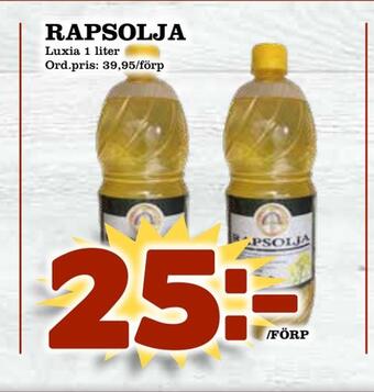 Supergrossen Rapsolja erbjuda