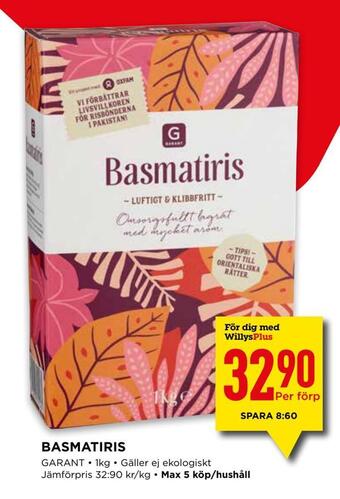 Willys Basmatiris erbjuda