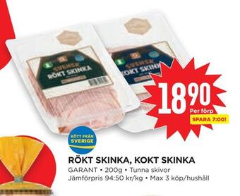 Willys Hemma Rökt skinka, kokt skinka erbjuda