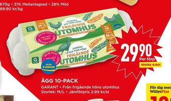 Willys Ägg 10-pack erbjuda