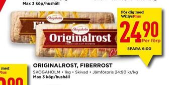 Willys Originalrost, fiberrost erbjuda