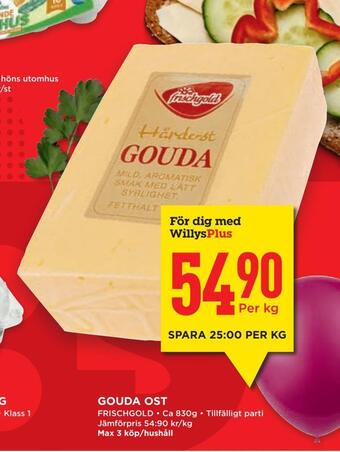 Willys Hemma Gouda ost erbjuda