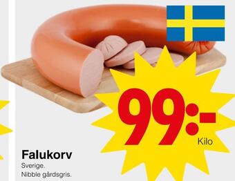 Matöppet Falukorv erbjuda
