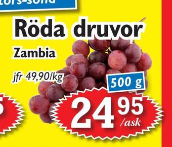 T-jarlen Röda druvor erbjuda