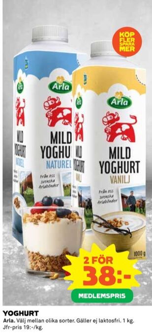 Coop Arla yoghurt erbjuda