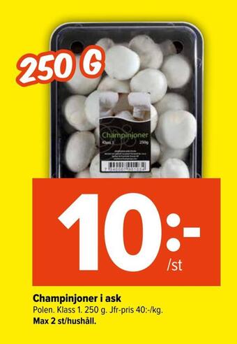 Coop Extra Champinjoner i ask erbjuda