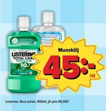 Östenssons Listerine munskölj erbjuda
