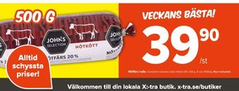 Coop Extra Johns selection nötfärs erbjuda