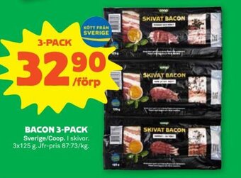 Coop Bacon 3-pack erbjuda