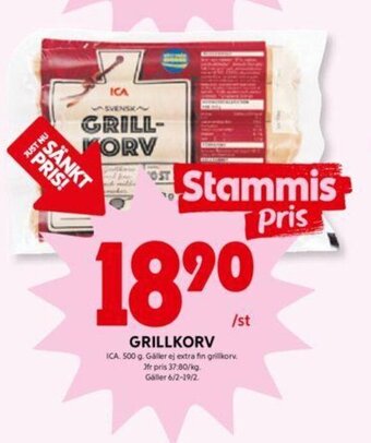ICA Kvantum Grillkorv erbjuda