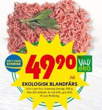 ICA Kvantum Ekologisk blandfärs erbjuda