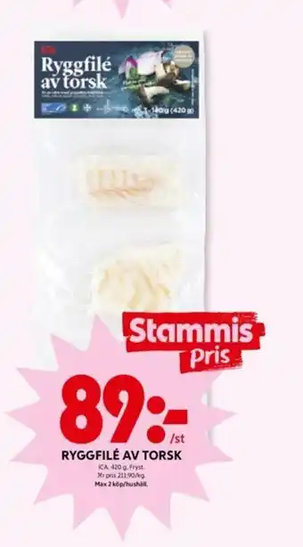 Ryggfilé av torsk